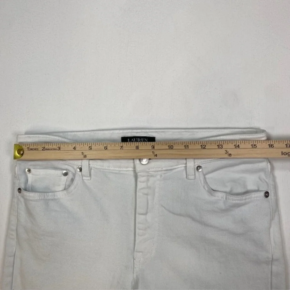 Lauren Ralph Lauren‎ Premier Straight Crop Jeans Womens 8 White Denim Pants